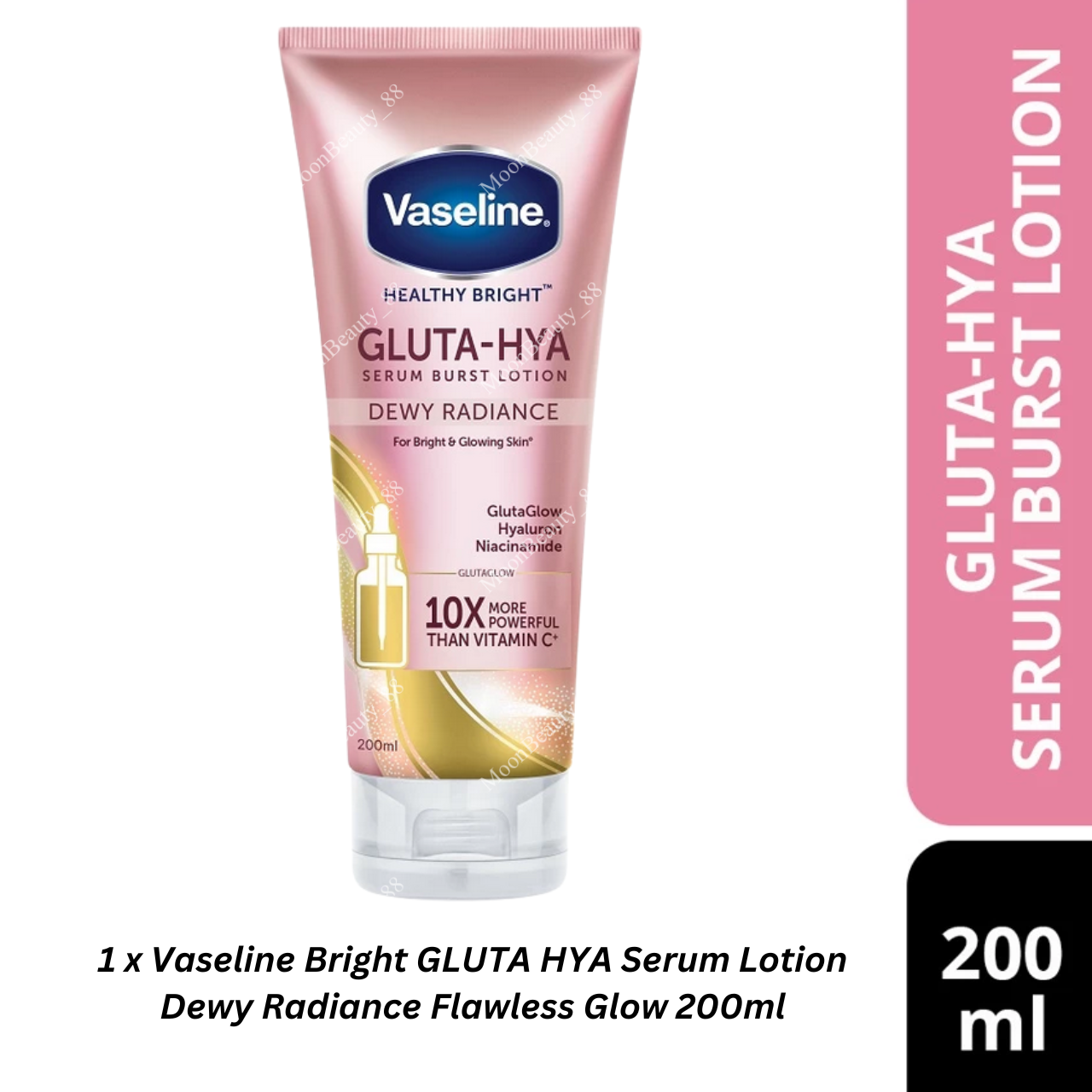 1 x Vaseline Bright GLUTA HYA Serum Lotion Dewy Radiance Flawless Glow 200ml