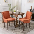 High Quality Thickened fabric chairs w/ neutrally toned solid wood legs
