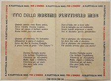 RSI INNO DELLA Xa FLOTTIGLIA MAS CARTONCINO PER L’ONORE REPUBBLICA SOCIALE