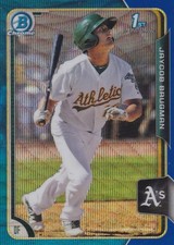 Jaycob Brugman 2015 Bowman Chrome Blue Wave Refractor BCP141