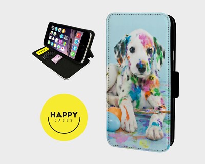 DALMATION PUPPY ADORABLE - Kunstleder Klapp Handy Hülle Cover - iPhone/Samsung