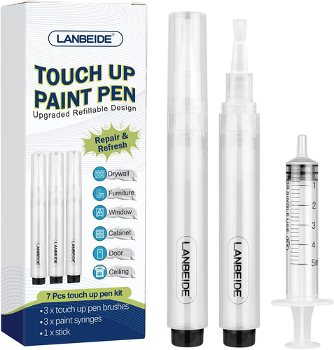 Refillable Touch up Paint Pens, 3Pcs Paint Brush Pens for Walls Repair, Furnitur