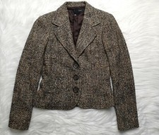 ZARA WOMAN BROWN WOOL BLEND BLAZER SIZE 6