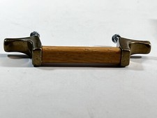 Vintage Brass Wood Drawer Pull Cabinet Handle CAN RD 1981 MCM Mid Century Mod