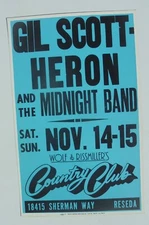 GIL SCOTT-HERON AT THE COUNTRY CLUB -  ORIGINAL VINTAGE CONCERT PROMOTION POSTER