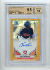 2014 Bowman Draft Nick Gordon Auto Gold Refractor /50 BGS 9.5 10 Autograph