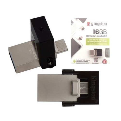 PEN DRIVE 16GB KINGSTON USB MICRODUO 3.0 DTDUO/16GB USB 3.0 NERO - Foto 2 di 6