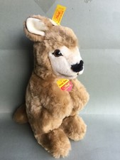 Vintage Steiff Kango Baby Kangaroo EAN 062728 Button Flag Chest Tag size 22cm