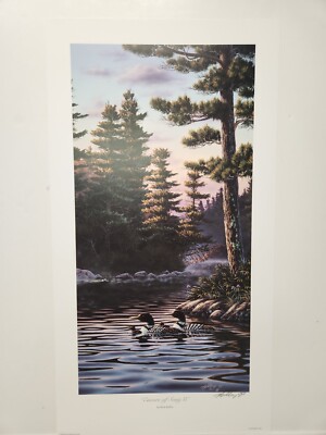Rick Kelley Encore of Song II signed Loon print 25 x 13 inches