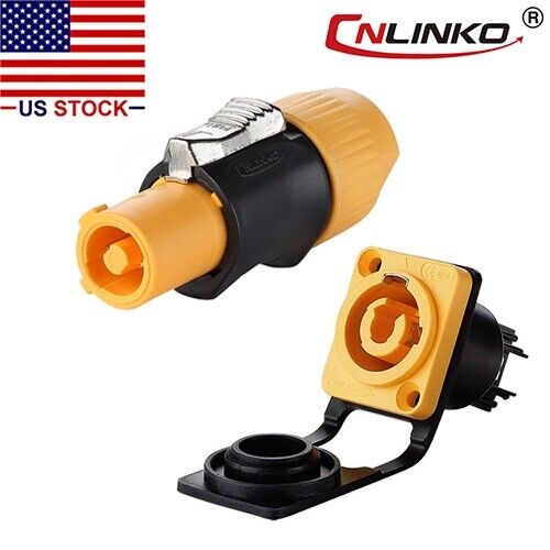 CNLINKO 3-poliger Stecker & Buchse wasserdicht IP67 kompatibel mit Neutrik M24 - Bild 1 von 8