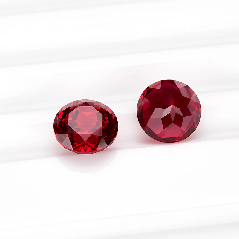 4-10mm Top Lab-Created Round Cut Pigeon Blood Red Ruby AAAA+ Loose Gemstone - Image 4 of 4