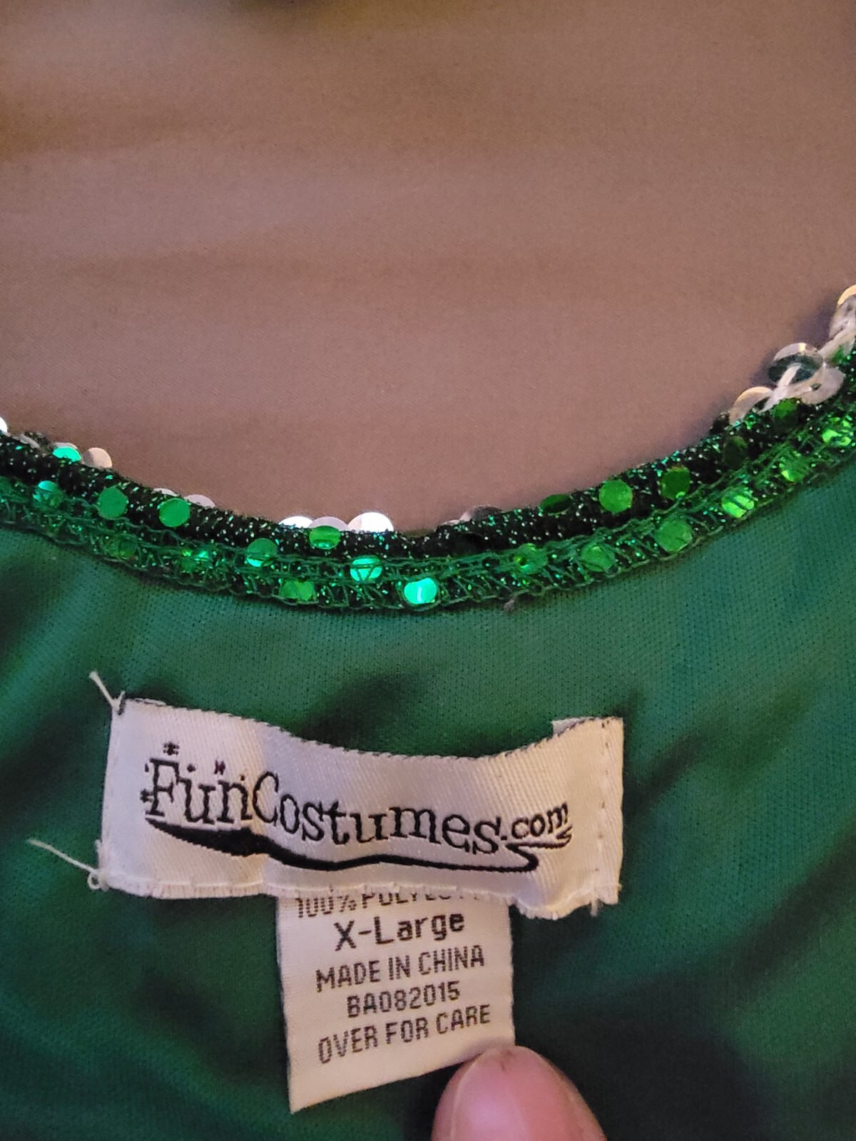 Womens XL Sequin & Fringe Green Flapper Costume with … Gem