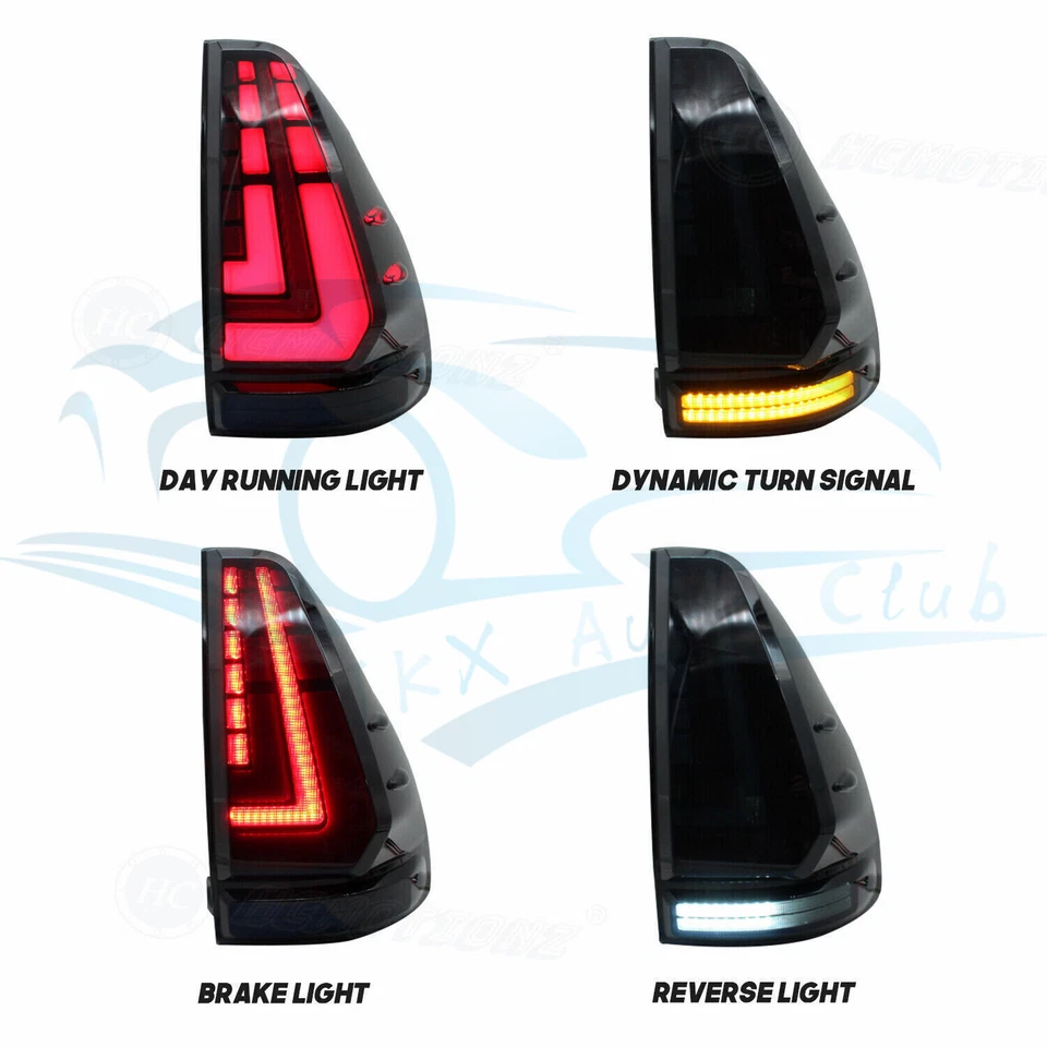 Дымчатые светодиодные задние фонари задние фонари для Toyota Land Cruiser Prado LC120 2003-2009 - Изображение 4 из 4