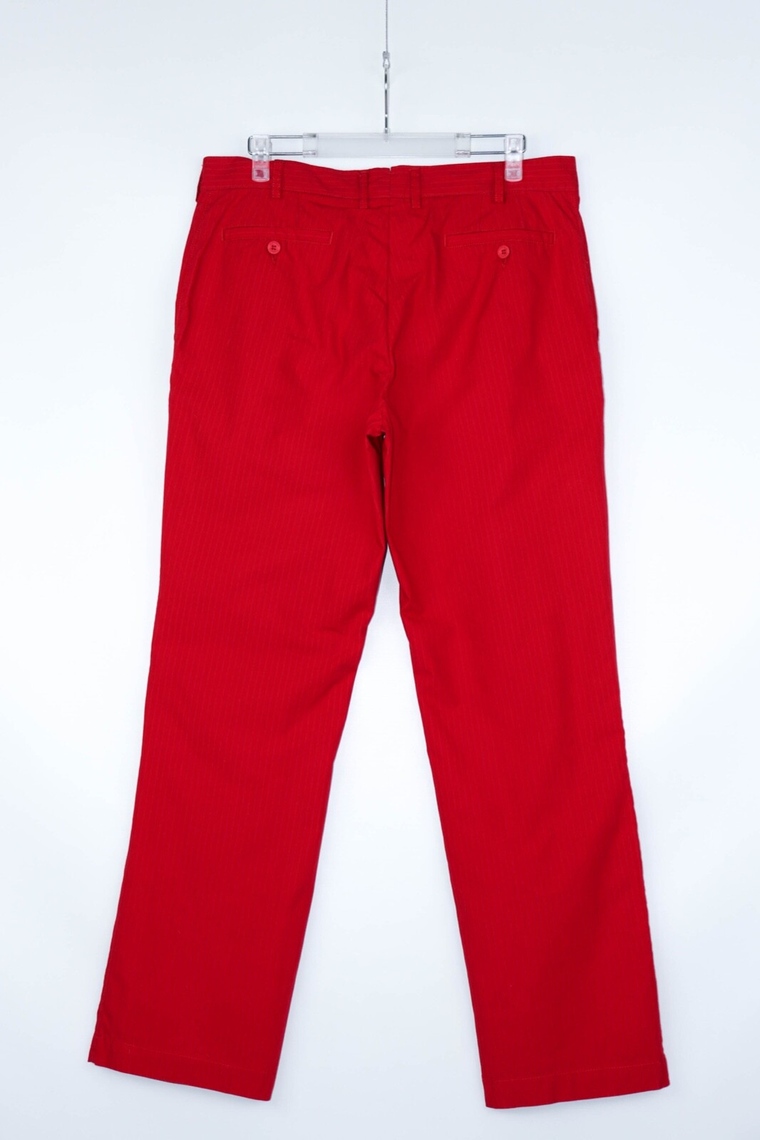 Superga Vintage Micro Striped Red Cotton Trousers Pants Size 52 image 3