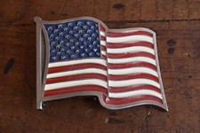 Vintage Waving United States American Flag Belt Patriotic Buckle