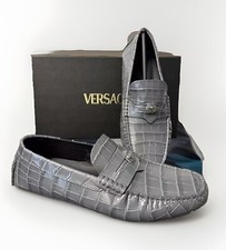 New Versace Medusa Coin Croc Embossed Driving Shoe. Sz 41.5 EU $850