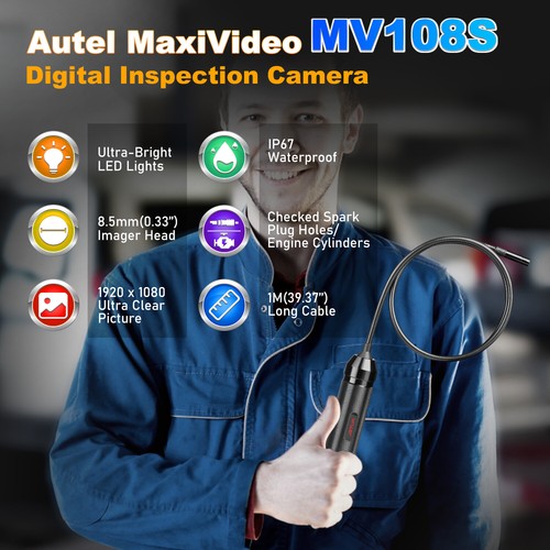 Endoscopio Autel MaxiVideo MV108S actualizado MV108 endoscopio de inspección digital - Imagen 7 de 12