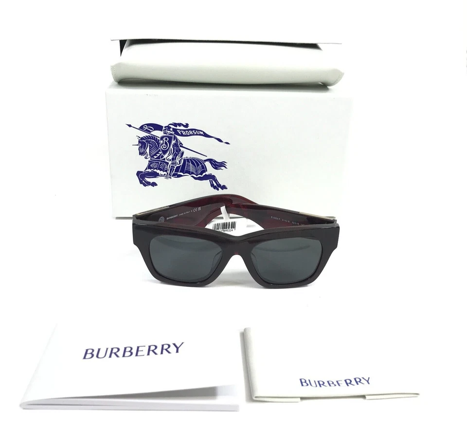 Gafas de sol Burberry B4424-F 4115/87 rojas a cuadros Nova montura asiática lentes grises Foto 3 de 4