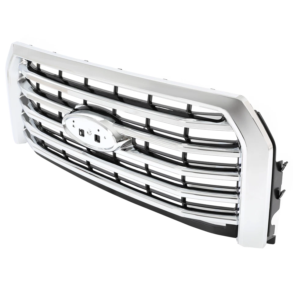 For Ford F-150 F150 Pickup 2015 2016 2017 Chrome Front Upper Bumper Grille ABS - Image 3 of 4
