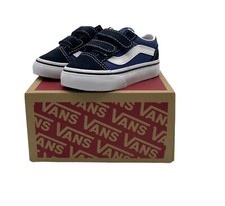 Unisex Child Old Skool Vans V Core NAVY Blue Toddler Size 5
