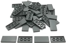 Lego 50 New Dark Bluish Gray Tiles Flat Smooth  2 x 4 Parts