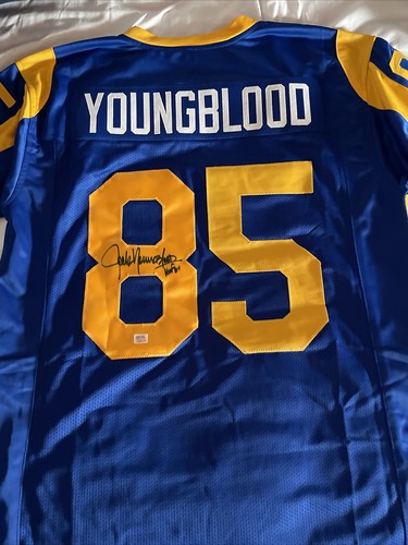 JACK YOUNGBLOOD SIGNED AUTOGRAPHED RAMS JERSEY HOF 01 Inscription PSA - Picture 2 of 12