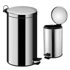 SMALL S / STEEL 3 LTR PEDAL BIN KITCHEN BATHROOM TOILET RUBBISH IN BLACK / WHITE