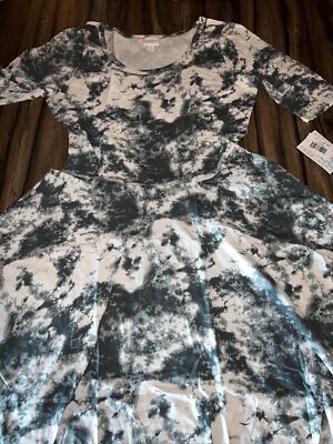 LuLaRoe Blue Nicole Dress Plus Size 2XL New