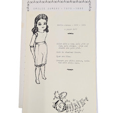 Emilie Jumeau 1870-1885 Vintage 6" Paper Doll 14 Ready to Color Outfits Uncut