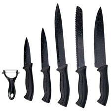6PCS, Kitchen Knife Set-Black Titanium Small Cooking Knives,for Cutting Meat