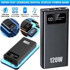 Power Bank 50000mAh 120W Portable Charger External Battery Pack Fast Charging