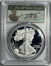 2021-W Proof $1 ASE PR70DCAM PCGS Type 2 Advanced Release T. Cleveland  POP 206