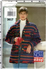 "Misses' Jacket" ©1994 See & Sew Sewing Craft Pattern # 3617 SZ XS-S-M UNCUT