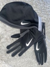 NIKE Thermal Run Beanie  Gloves Set Women Black/Anthracite/Silver XS/S S11