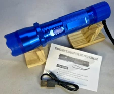 BLUE 1101 LED Flashlight SHOCKER Stun Gun 1000 KV, USB Charge Cord FREE SHIPPING