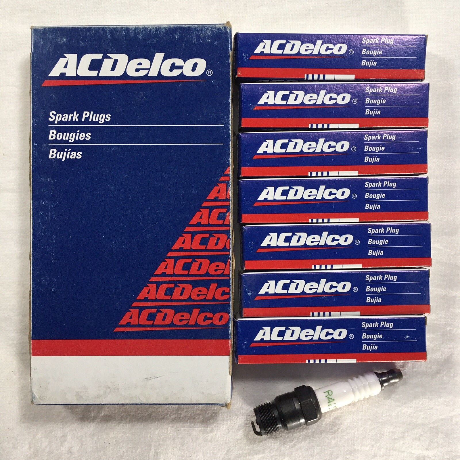 NOS AC Delco Spark Plugs R42T - LOT OF SEVEN 7 U.S.A.