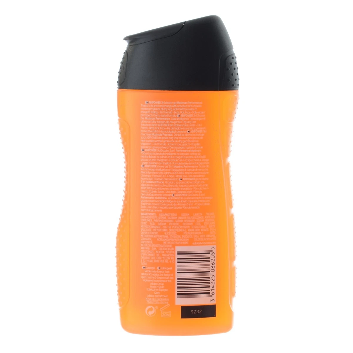 ADIDAS ADIPOWER MAXIMUM PERFORMANCE SHOWER GEL 250ML 3 OR 6 PACK