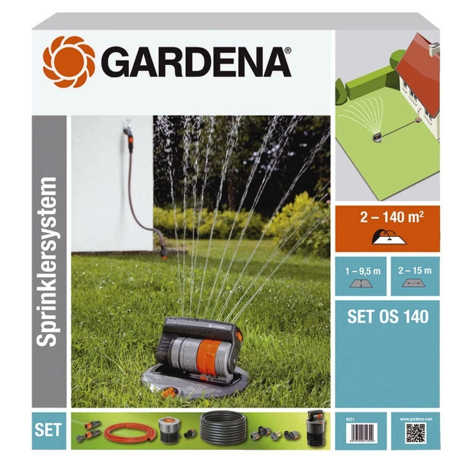 Gardena Komplett-Set OS 140 Versenk-Viereckregner Sprinklersystem 8221-20