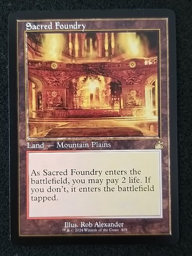 MTG Sacred Foundry (Retro Frame) Ravnica Remastered Regular Pack Fresh