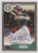 2022 Series 2 1987 Topps Baseball Black 182/199 Mark Canha #87BA-MC Auto 09t6