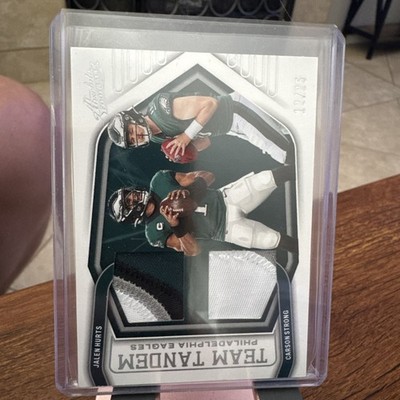 2022 Panini Absolute Team Tandem Jalen Hurts/Carson Strong Dual Patch /25 Eagles