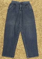 Vintage Jordache 80s Colorful Pinstripe Mom Jeans High Rise Size 11 Long A37