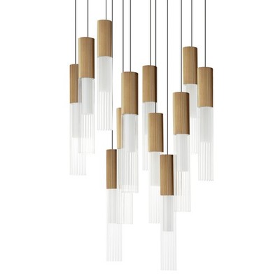 ET2 E11019 Reeds 12 Light 23''W LED Suspension Multi Light Pendant - Gold