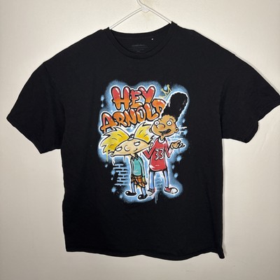 HEY ARNOLD! NICKELODEON T SHIRT RETRO Gerald Johanssen Adult XXL Black