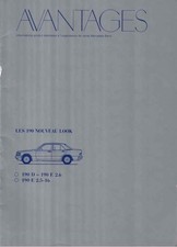 Catalogue Brochure Mercedes 190 (Avantages Interne) W201 06/1988 France