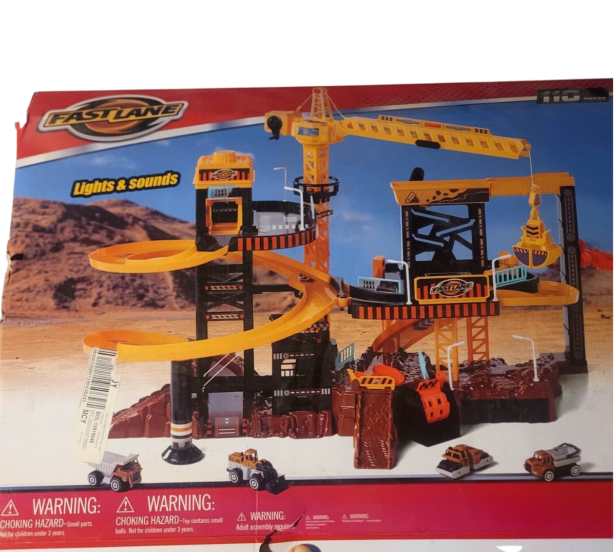 Fast LaneLights & Sounds Construction Playset, for 1:64 Die Cast