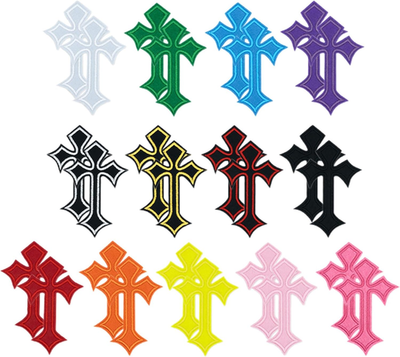 QIYUDA 26 PCS Cross Patches Iron on, DIY Chrome Hearts Patches for