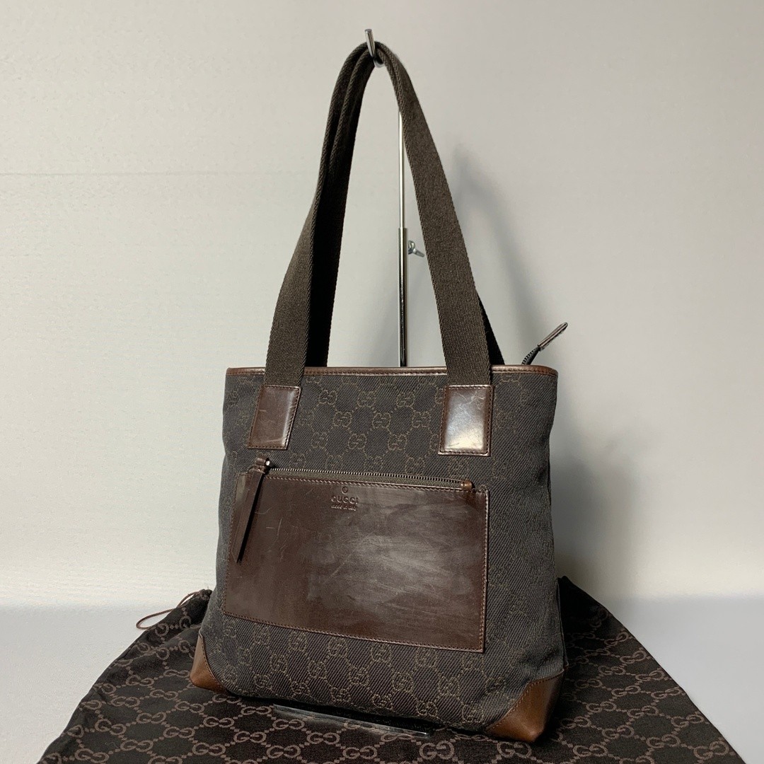 Gucci GG Canvas Shoulder Bag in Dark Brown 2503 131 Excellent Condition