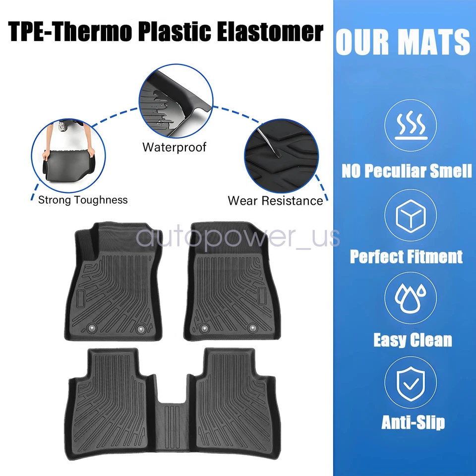 For 2014-2019 Nissan Sentra TPE Floor Mats Liners 3D Model Front & Rear 3PCS - Изображение 3 из 4