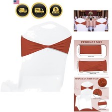 Stretch Spandex Chair Sashes Elastic Reusable Wedding Party Decor Terracotta ...